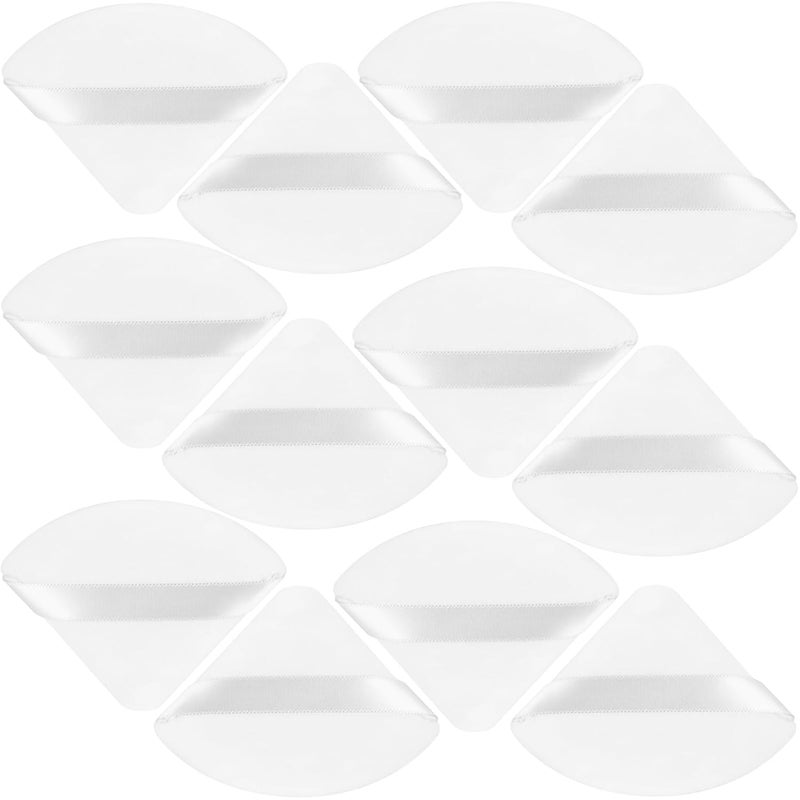JOLY Triangle Powder Puff Face Makeup Sponge Beauty Blender Stocking Stuffers Puffs for Women apply Loose Powder and Foundation (12Pcs White) - Image 1